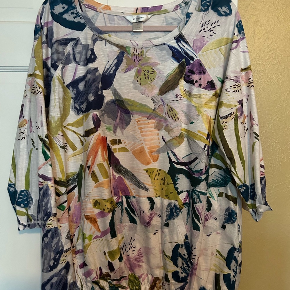 CJ Banks Multicolor Floral Top